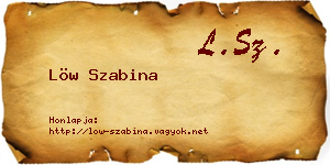 Löw Szabina névjegykártya
